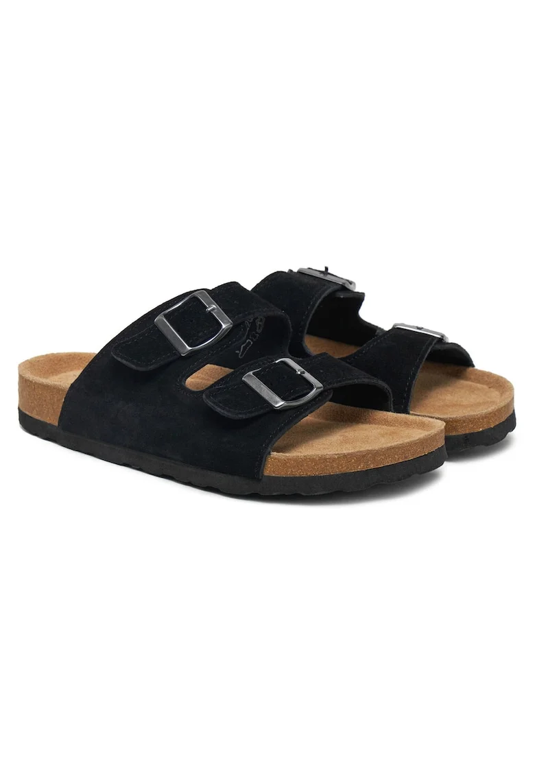 Papuci dama,  piele naturala, negru