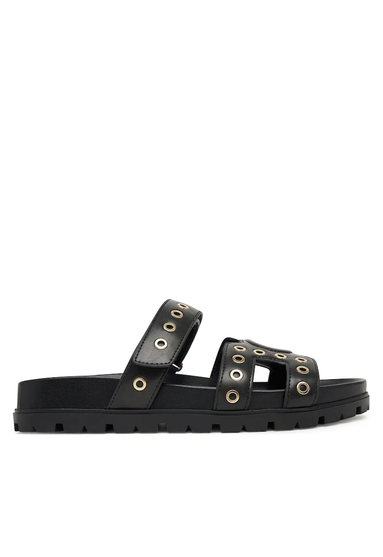 Papuci dama,  piele ecologica, negru