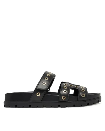 Papuci dama,  piele ecologica, negru