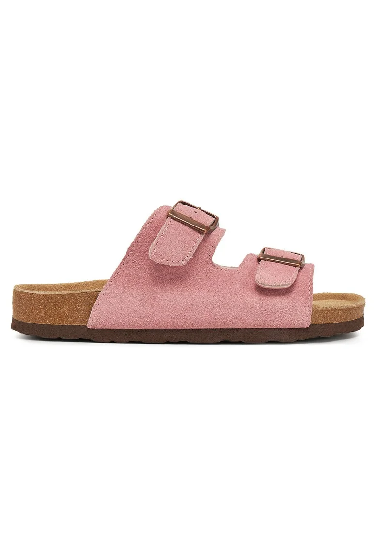 Papuci dama,  piele naturala, roz