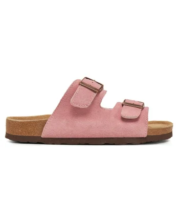 Papuci dama,  piele naturala, roz