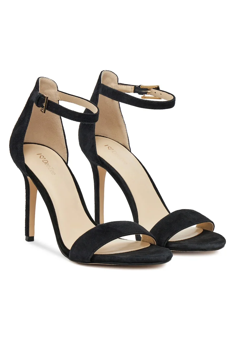 Sandale dama,  piele naturala, toc stiletto, negru