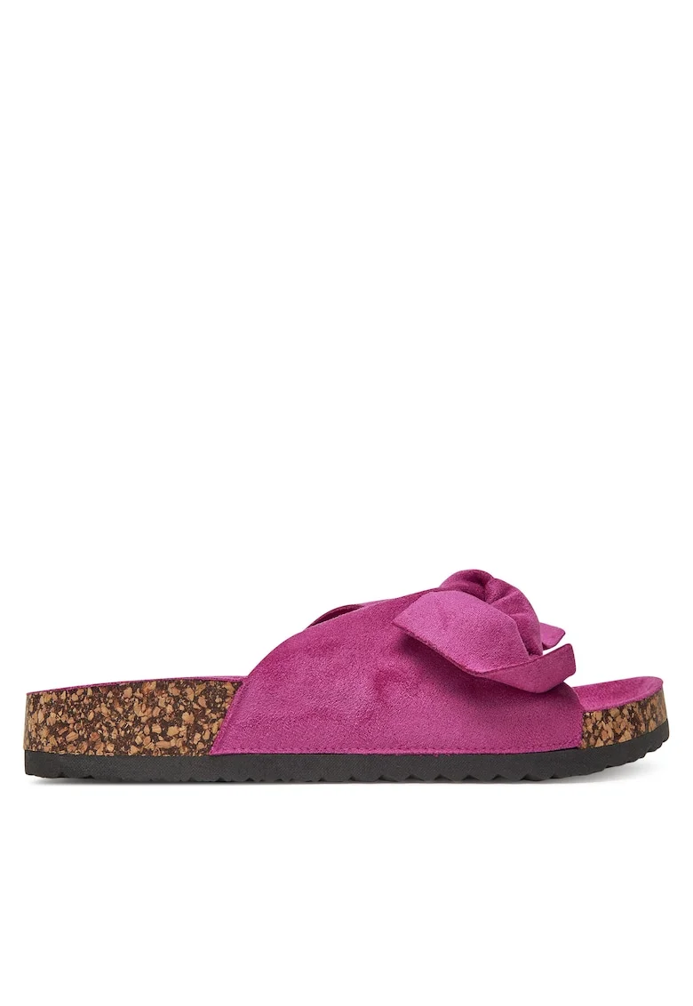 Papuci dama,  roz inchis, textil