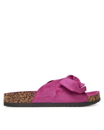 Papuci dama,  roz inchis, textil