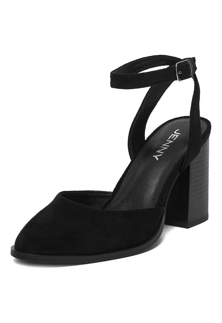Pantofi pentru dama,  textil, toc clasic, negru