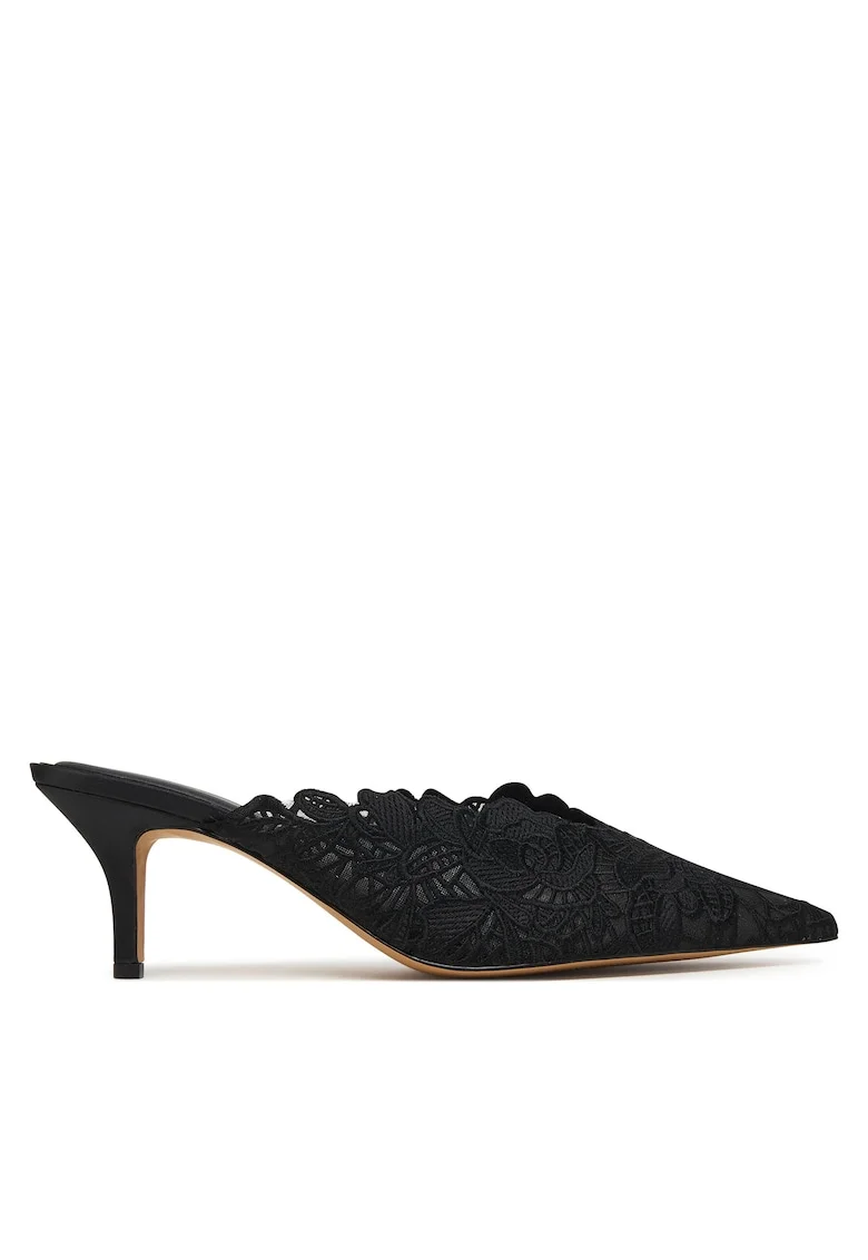 Pantofi dama,  stiletto, negru, tesatura