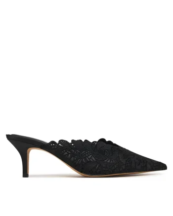 Pantofi dama,  stiletto, negru, tesatura