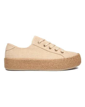 Espadrile dama,  tesatura, bej, de vara