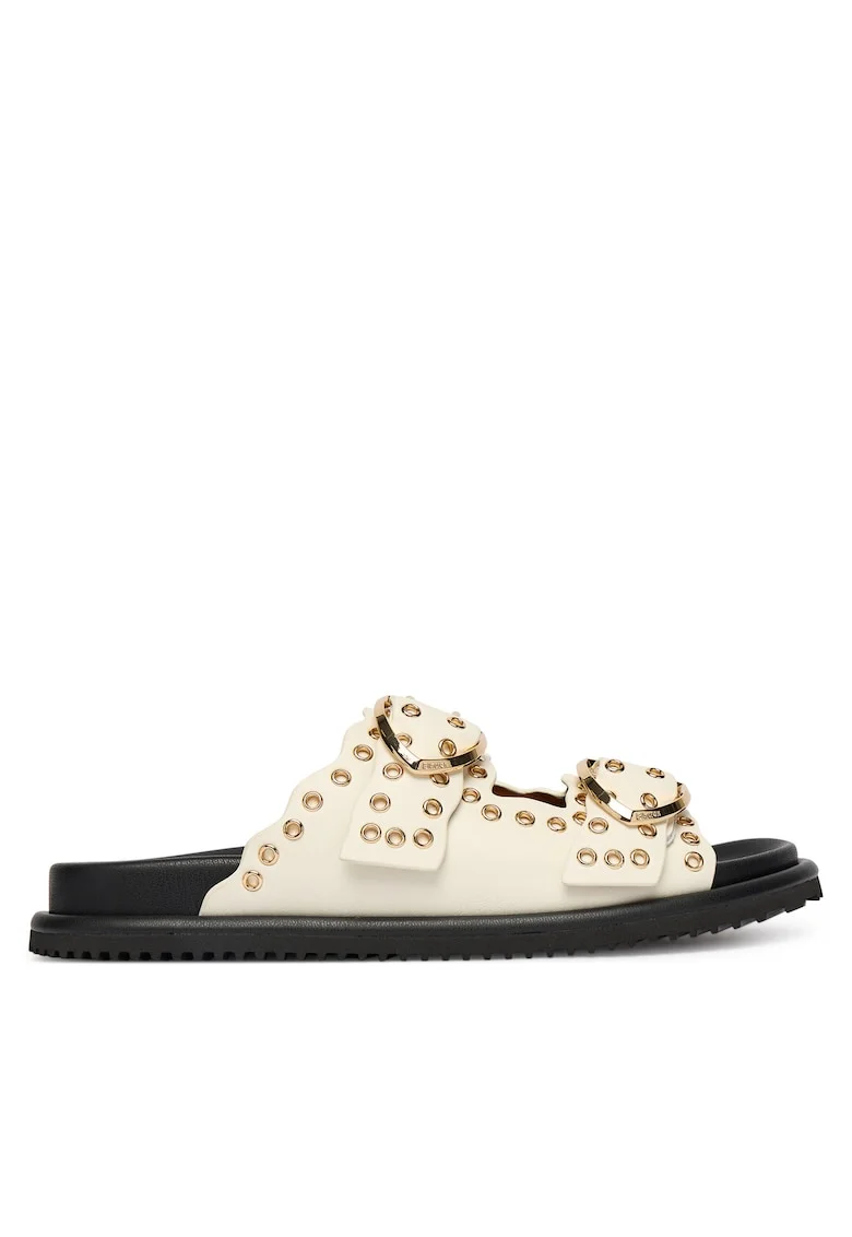 Papuci dama,  piele naturala, bej