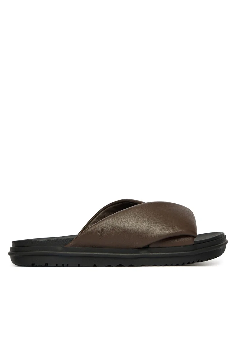 Papuci dama,  W13309, piele naturala, maro
