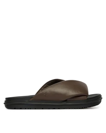 Papuci dama,  W13309, piele naturala, maro