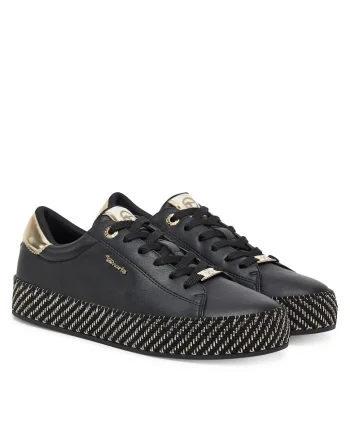 Tenisi dama,  piele ecologica, negru,