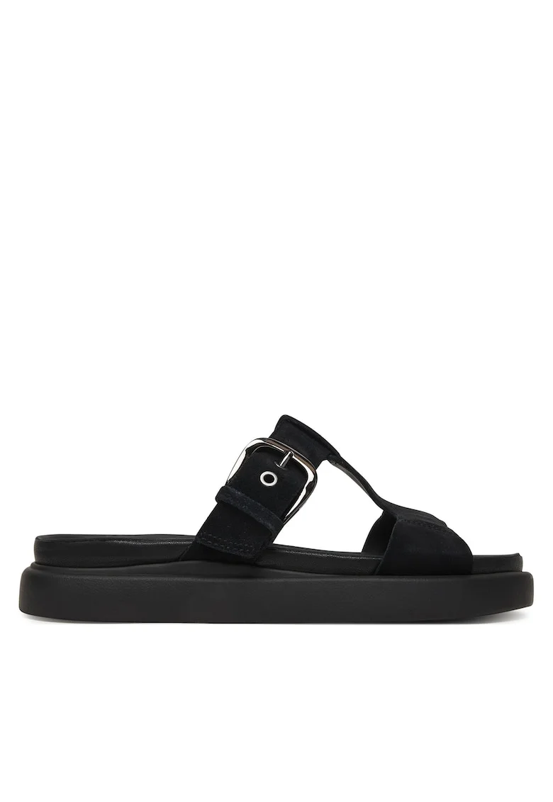Papuci dama,  piele naturala, negru
