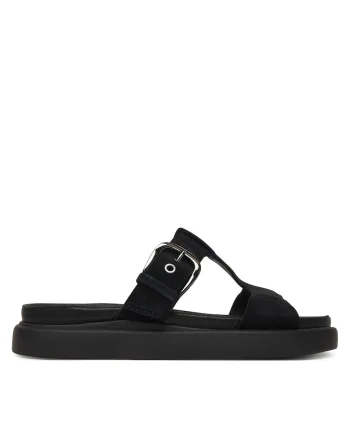Papuci dama,  piele naturala, negru