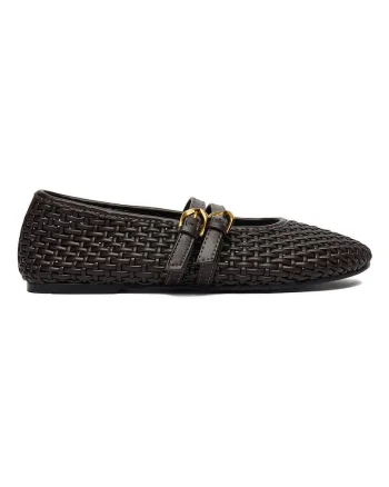 Balerini,  Pentru dama, Textil, Maro inchis