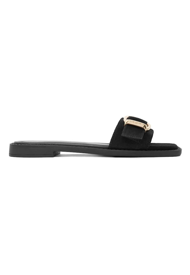 Papuci dama,  piele naturala, negru