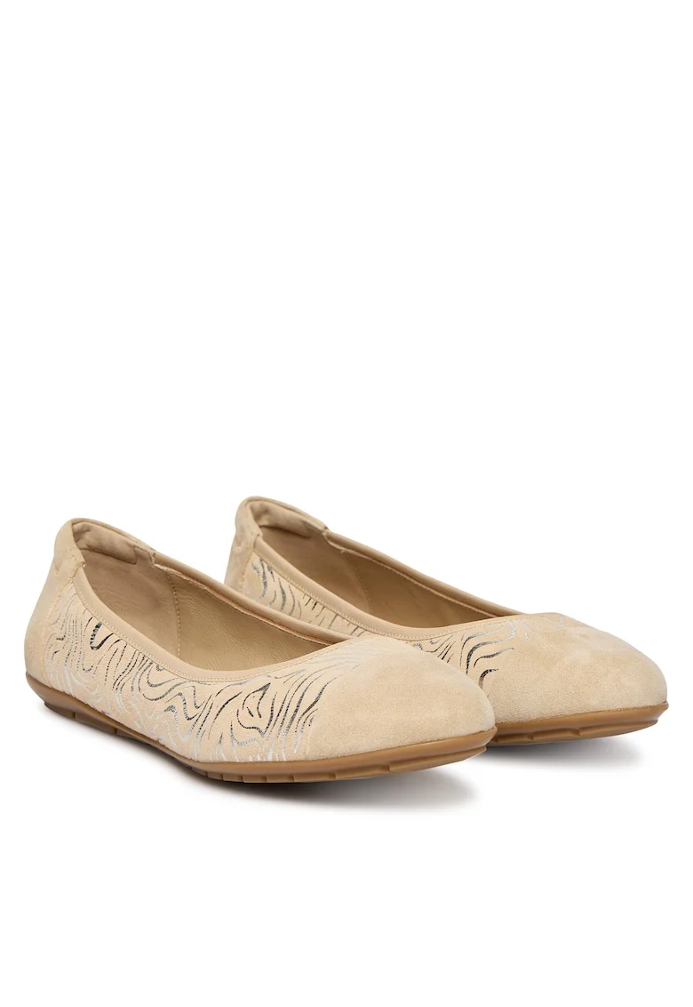 Balerini dama,  Piele naturala, Bej
