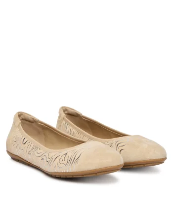 Balerini dama,  Piele naturala, Bej