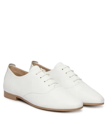 Pantofi dama,  piele naturala, alb, design minimalist