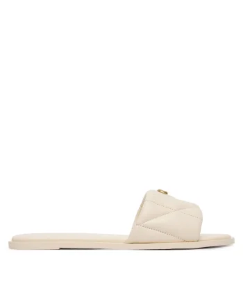 Papuci dama,  piele naturala, bej