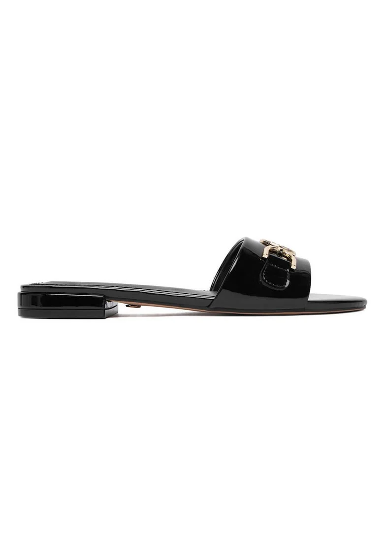 Papuci dama,  sintetic, negru, design modern