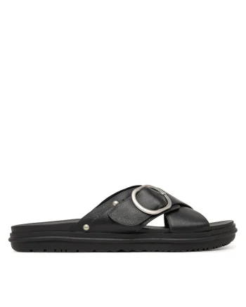 Papuci dama,  W13247, piele naturala, negru
