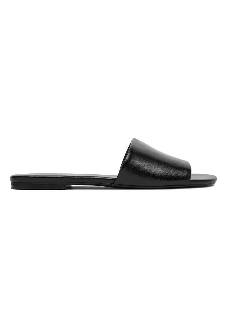 Papuci dama,  piele naturala, negru