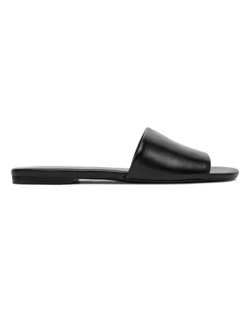 Papuci dama,  piele naturala, negru