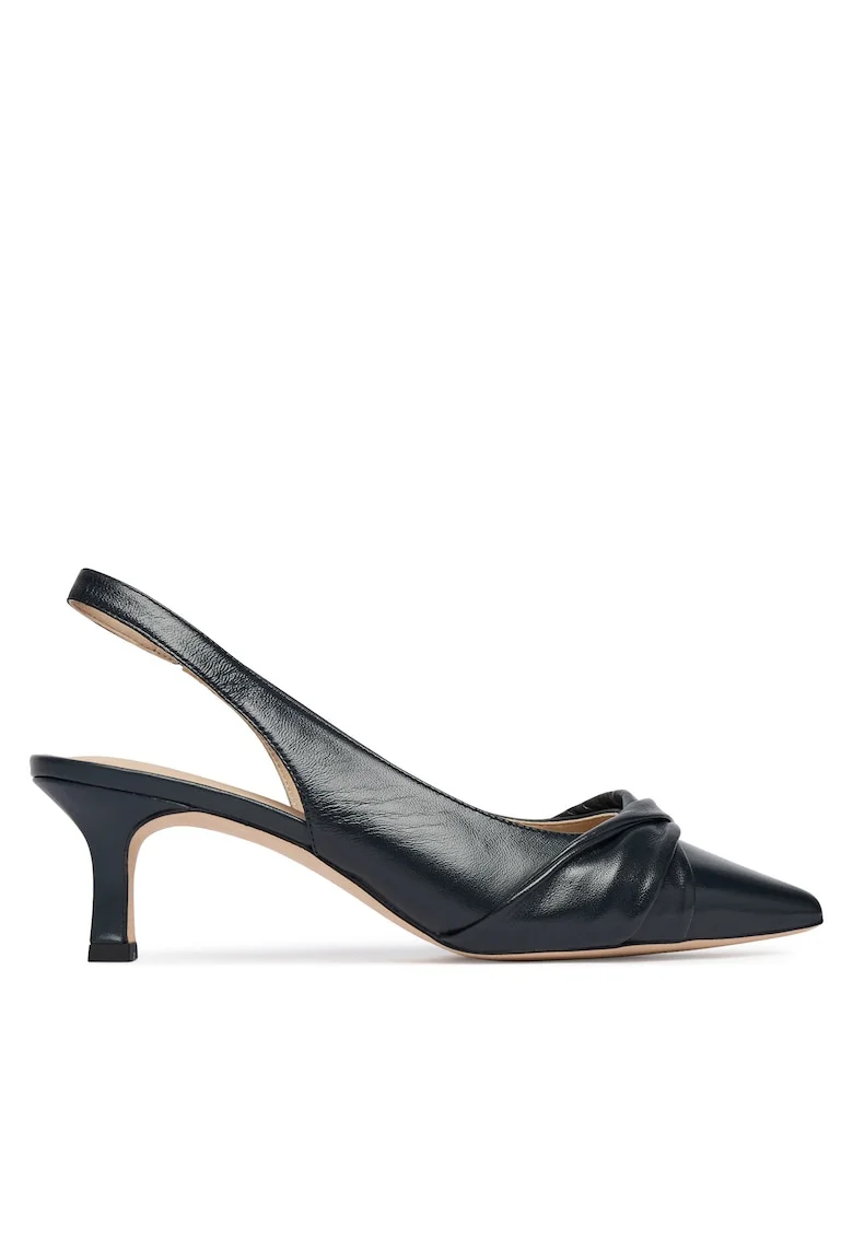 Pantofi dama,  piele naturala, toc, Bleumarin