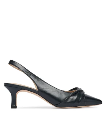 Pantofi dama,  piele naturala, toc, Bleumarin