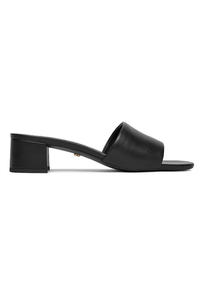 Papuci dama,  din piele naturala, negru