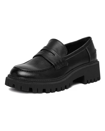 Mocasini de dama,  din piele ecologica, negru