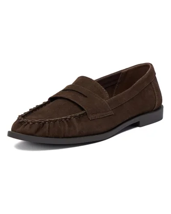 Mocasini de dama,  textil, maro