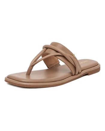 Slapi dama,  piele naturala, bej