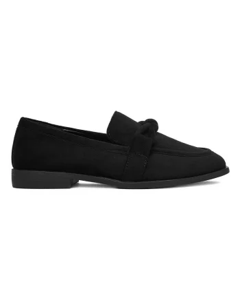 Mocasini de dama,  din material textil negru