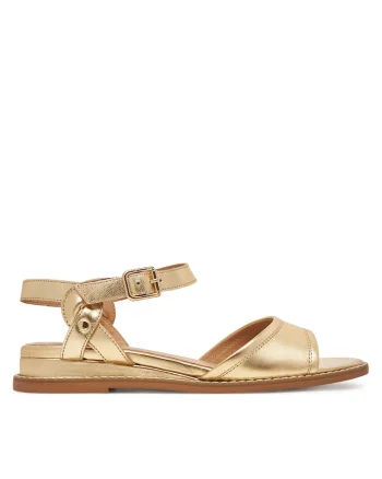 Sandale dama,  piele naturala, auriu, confortabile
