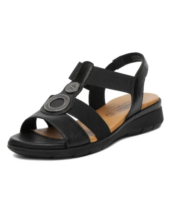 Sandale dama,  piele naturala, negru, design minimalist