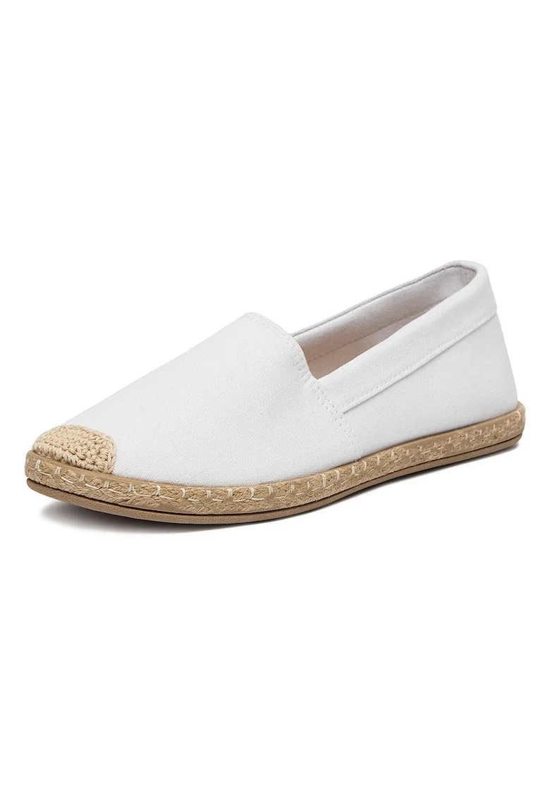 Espadrile dama,  material textil, alb