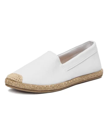 Espadrile dama,  material textil, alb