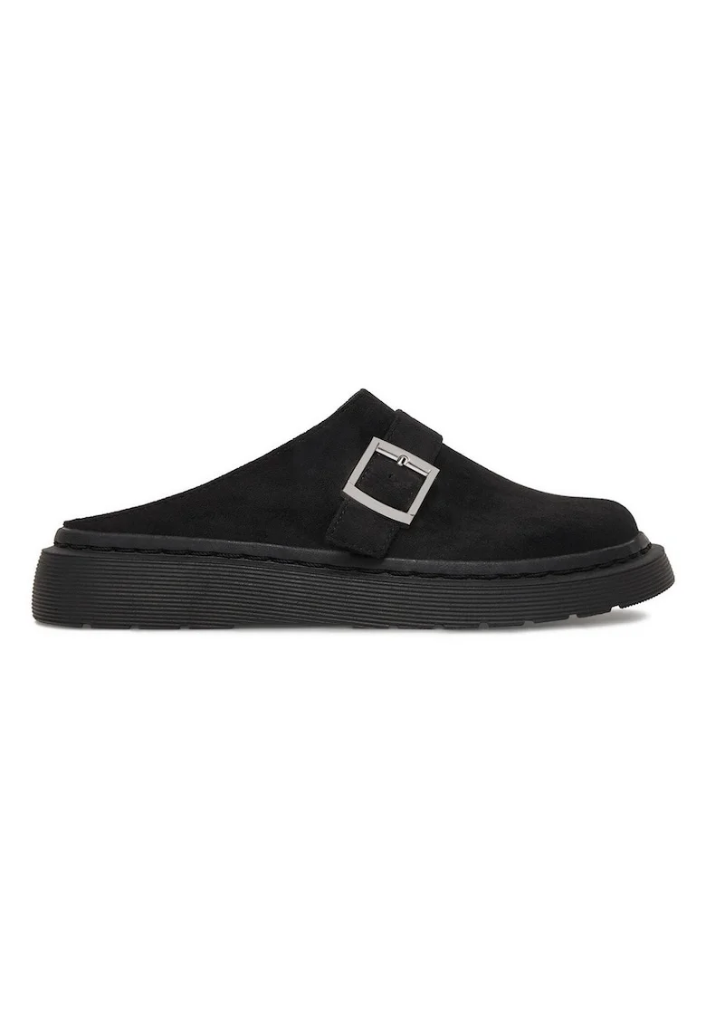 Papuci dama,  textil, negru