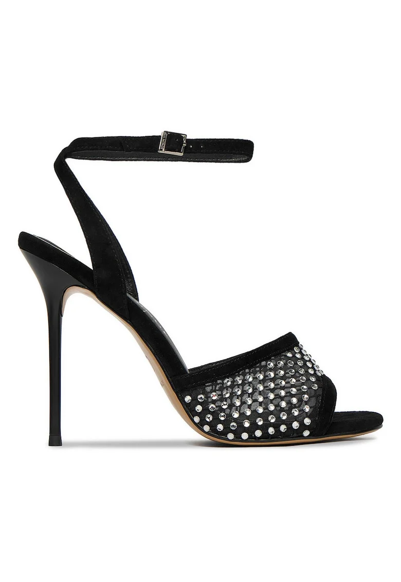 Sandale dama,  piele naturala, toc stiletto, negru