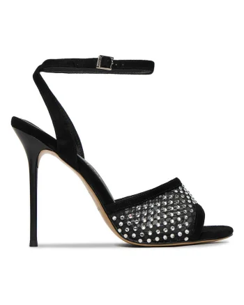 Sandale dama,  piele naturala, toc stiletto, negru