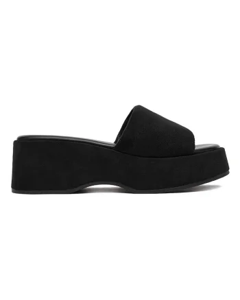 Sandale dama,  Textil, Negru