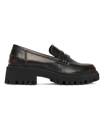 Mocasini dama,  piele ecologica, maro