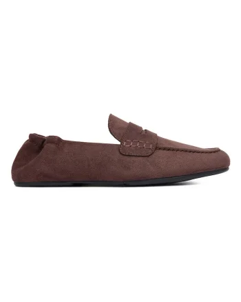 Mocasini dama,  textil, maro