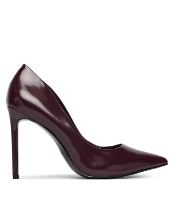 Pantofi dama,  toc stiletto, violet, piele ecologica