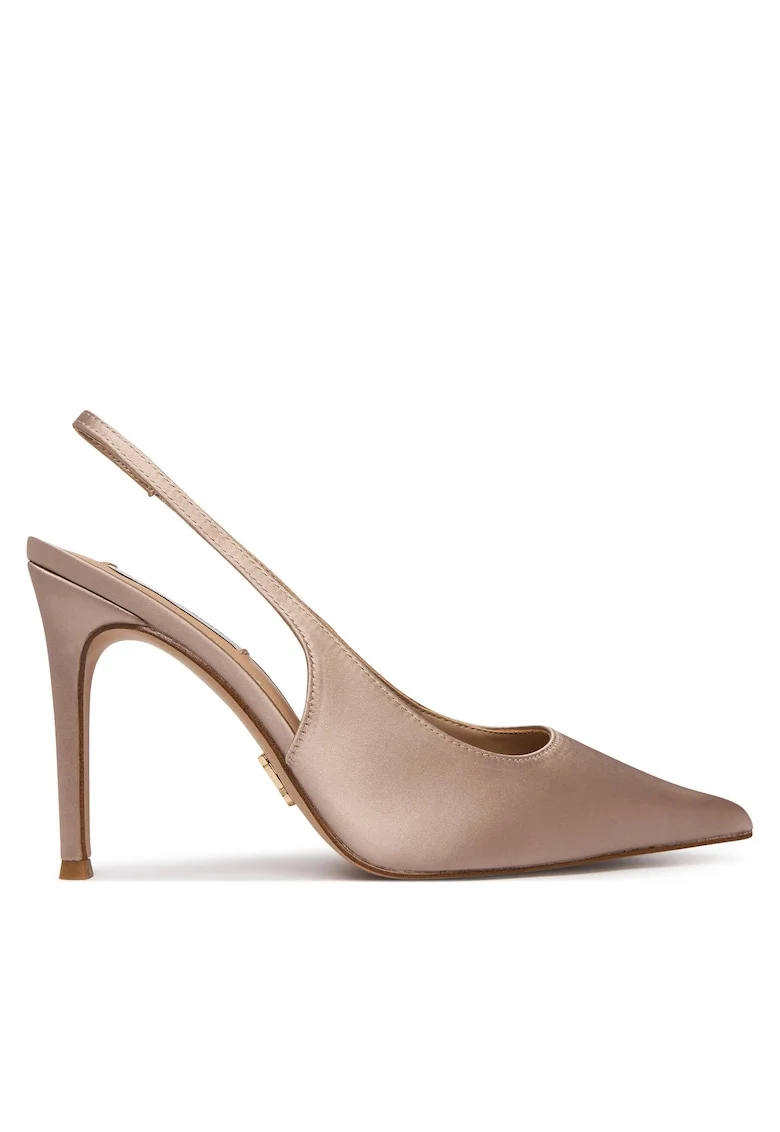 Pantofi dama,  toc stiletto, bej, textil