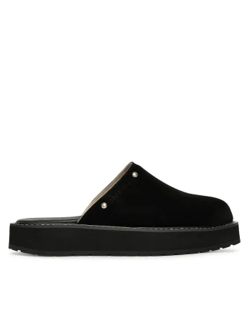 Papuci dama,  W13285, piele naturala, negru
