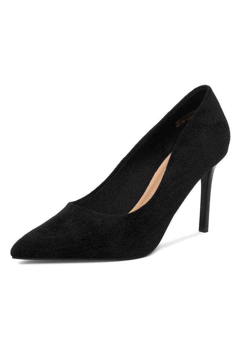 Pantofi dama,  stiletto, negru, textil