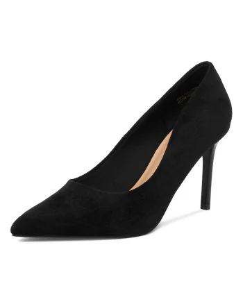 Pantofi dama,  stiletto, negru, textil